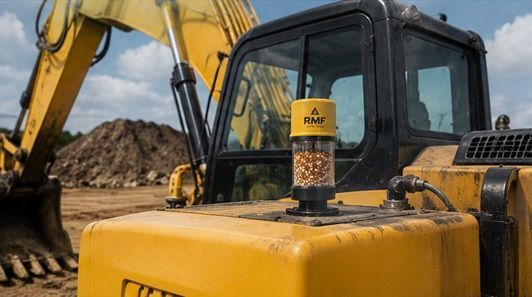 RMF desiccant breather fixed to heavy plant equipment