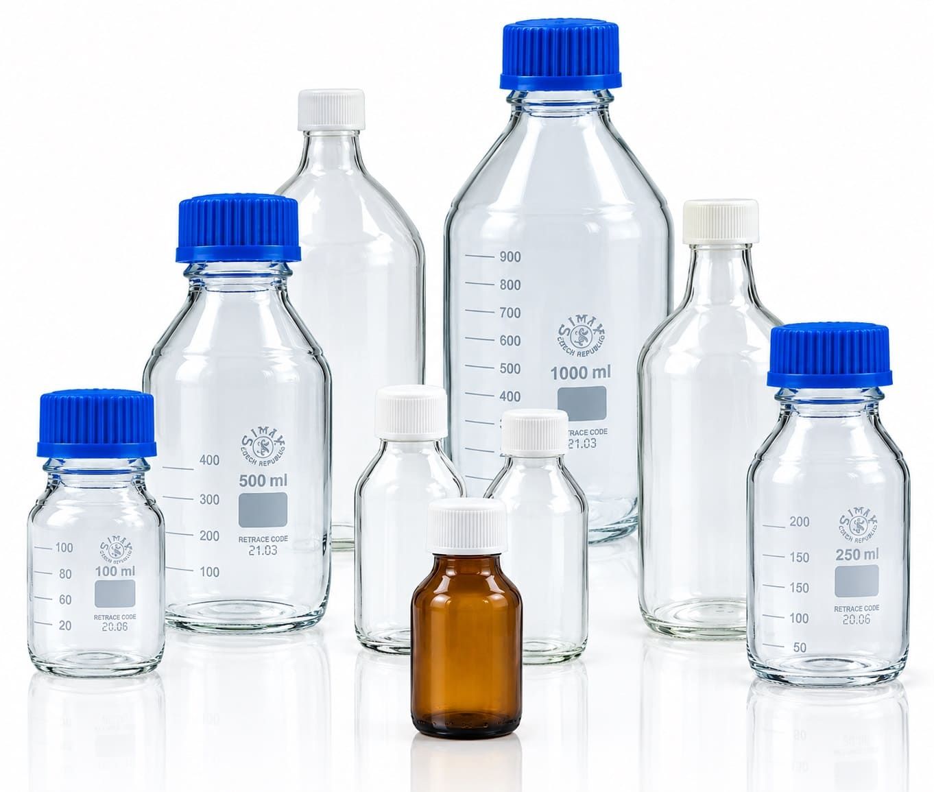 glass sample bottle collection
