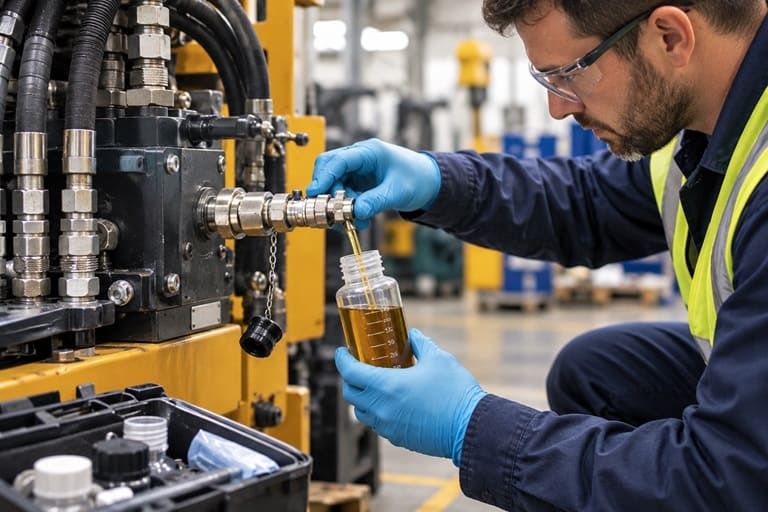Hydraulic system oil sampling equipment