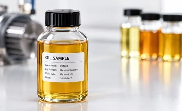 Oil Sample ready for processing in a laboratory