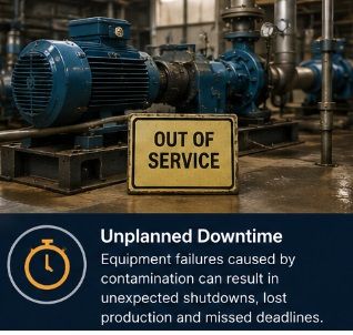Equipment down unexpectedly due to water ingress in the oil follow.