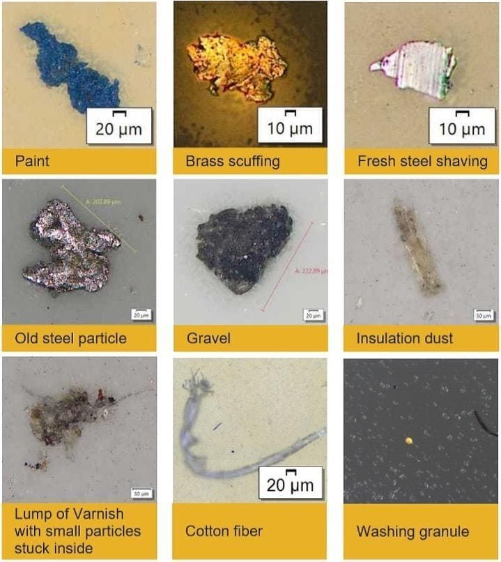 Particles identified from LIBS analysis