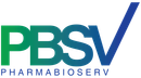 the logo for pbsv pharmabioserv is green and blue . Click to return to the home page