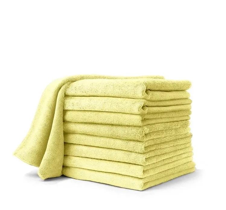 Yellow microfiber towels