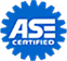ASE certified logo with blue lettering and a swoosh icon | Automotive Physicians