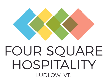 A logo for four square hospitality ludlow vt