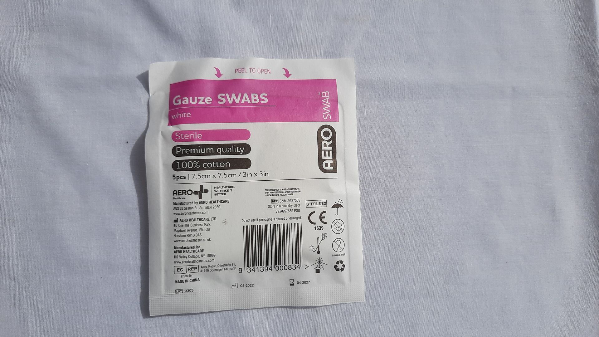 Gauze Swabs 7.5cm x 7.5cm 5/Pk — Tingalpa, Qld — A1 First Aid Supplies