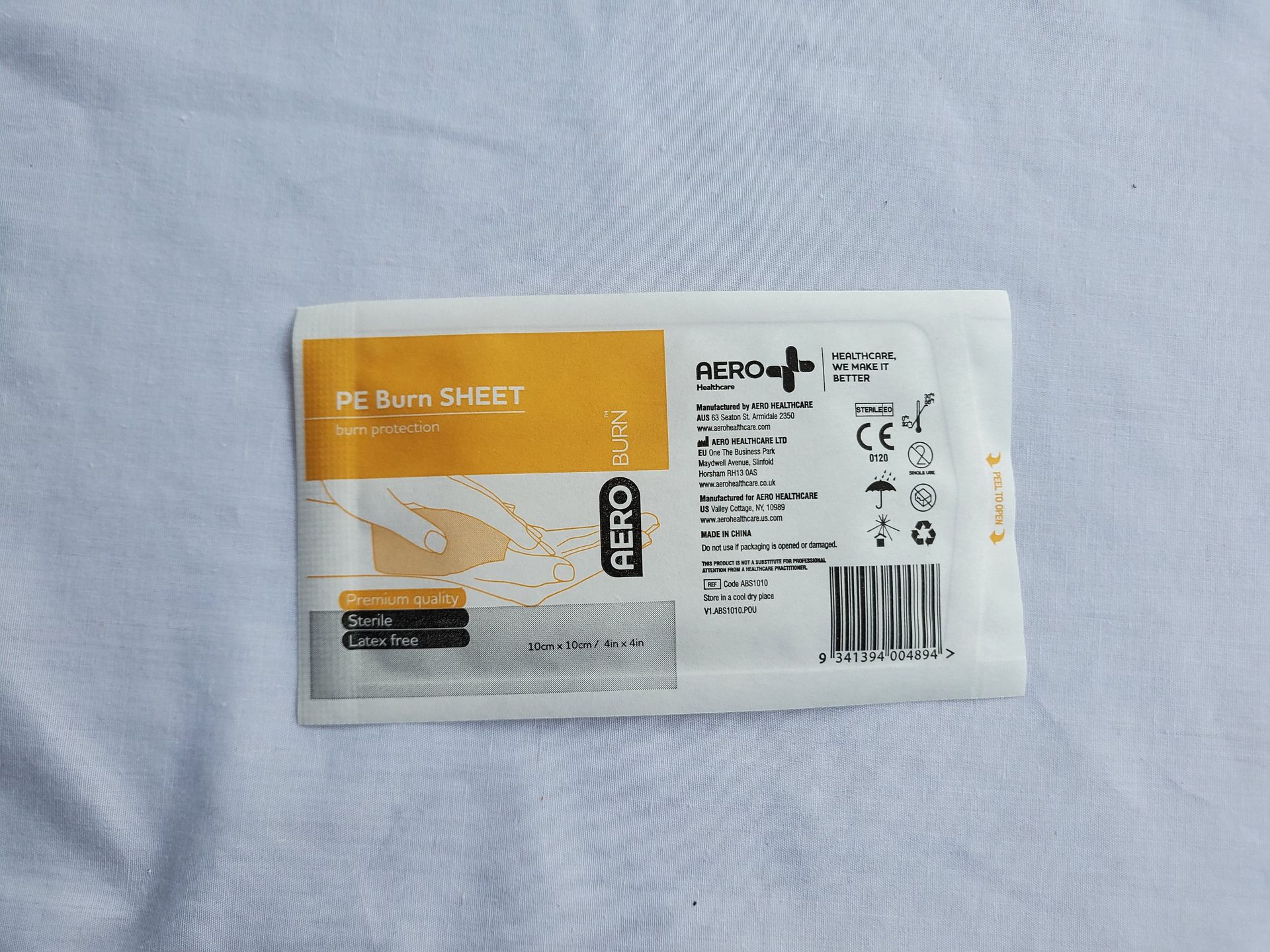 Pe Burn Sheet 10cm x 10cm — Tingalpa, Qld — A1 First Aid Supplies