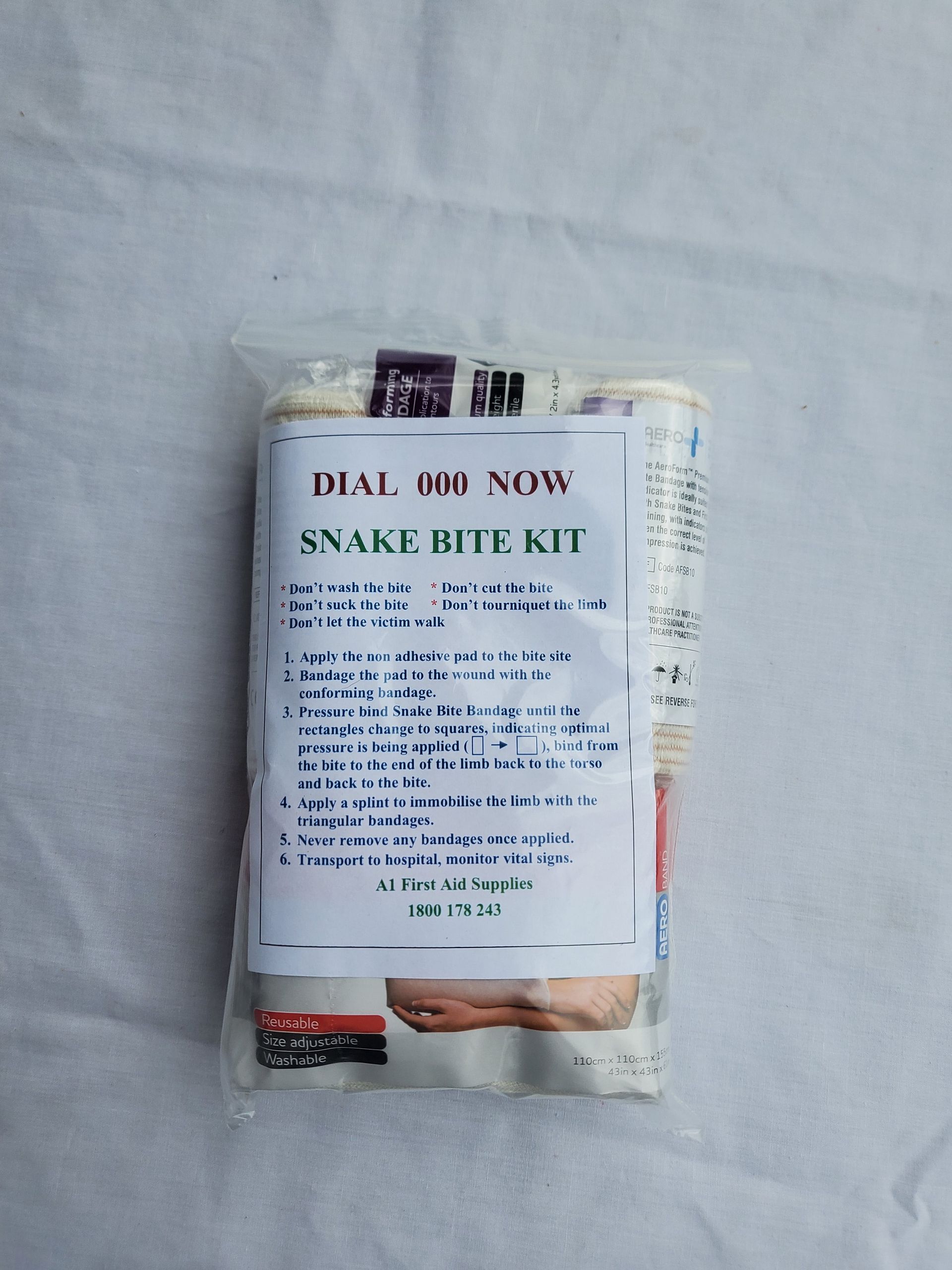 Snake Bite First Aid Kit — Tingalpa, Qld — A1 First Aid Supplies