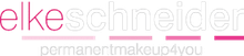 Ein rosa-weißes Logo für ein Permanent-Make-up-Unternehmen