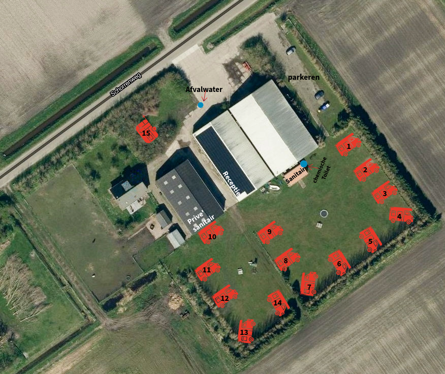 plattegrond camping Noorderwaard-Texel