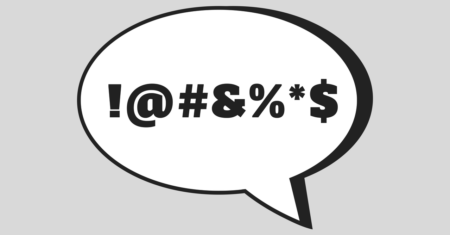 Thought bubble showing symbols for swear words