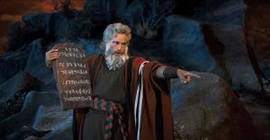 Painting of Moses with the Ten Commandments