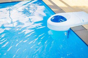 pool drainage quipment installed to prevent water overflow