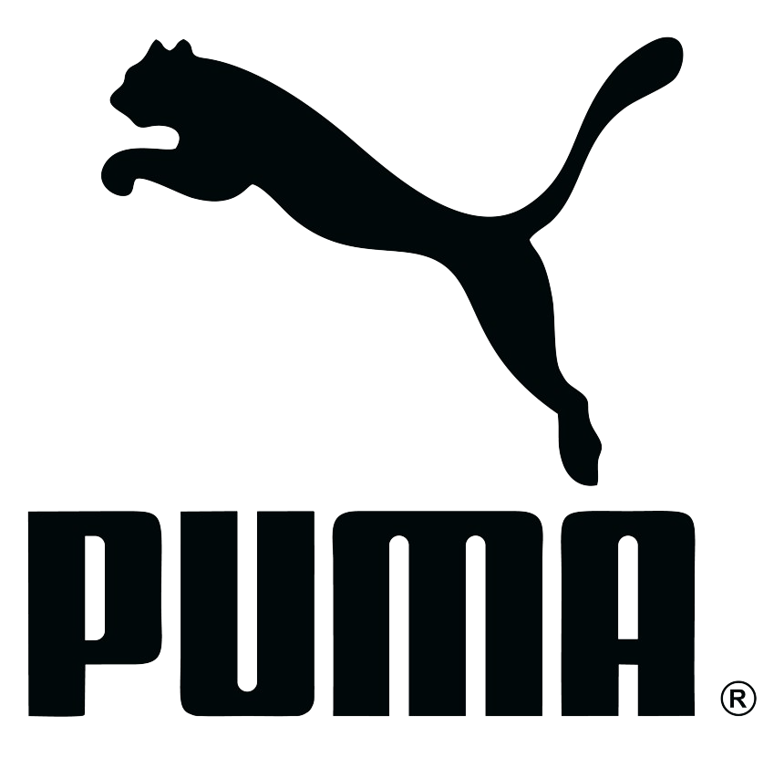 Black Puma logo with leaping cat above the word “PUMA”