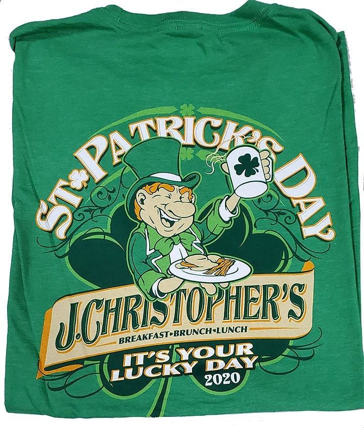 Green St. Patrick’s Day T-shirt with leprechaun graphic, 