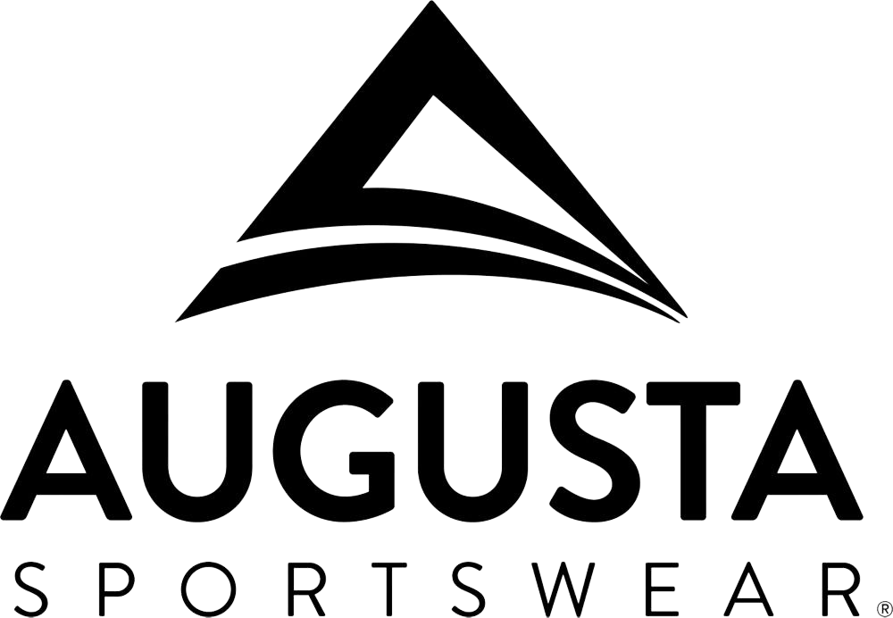 Black stylized mountain logo above the text “AUGUSTA SPORTSWEAR” on a white background