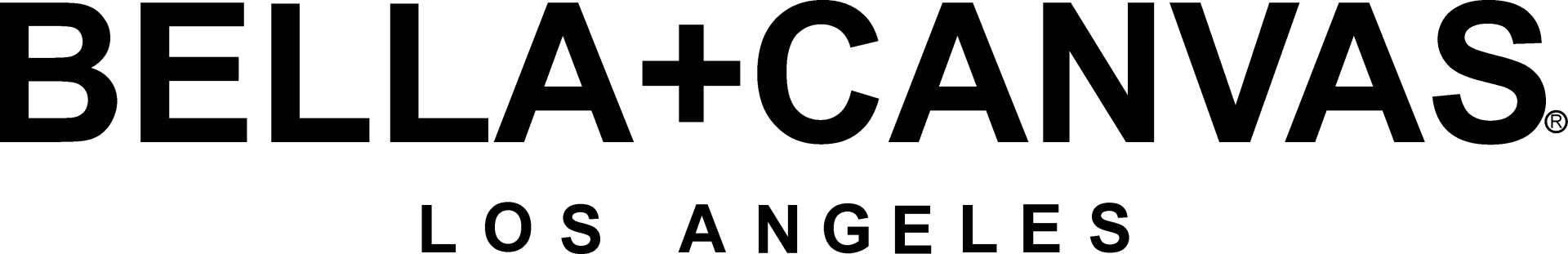 BELLA+CANVAS logo with “LOS ANGELES” beneath it in black on white background