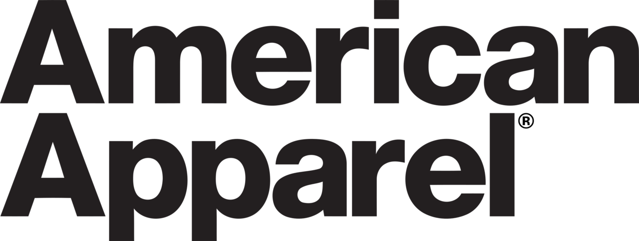 American Apparel logo in bold black text on a white background
