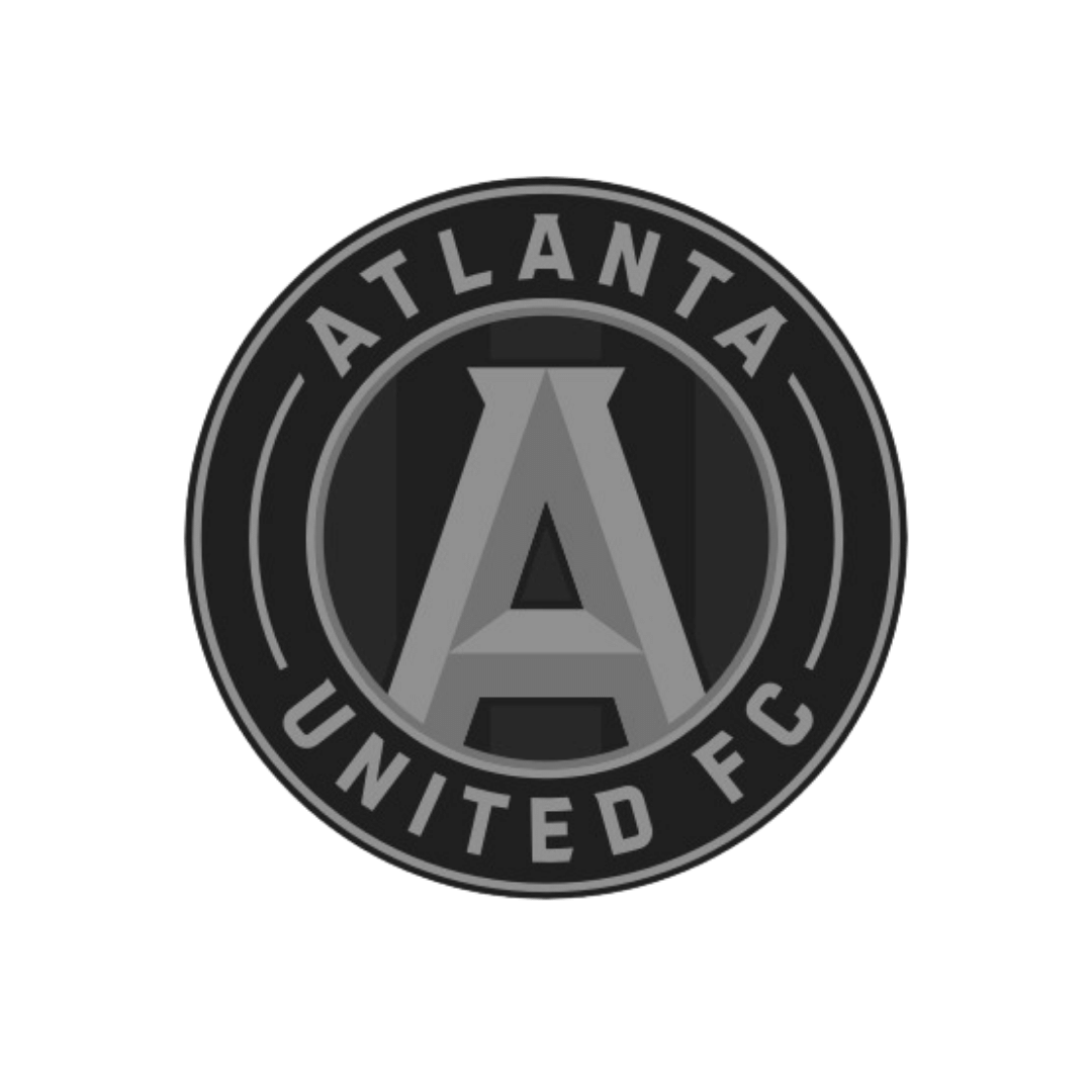 Atlanta United FC circular black-and-gray logo with stylized “A” in the center