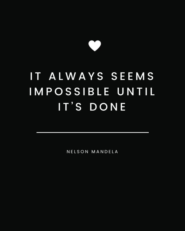 Black quote graphic with a white heart and the text, 