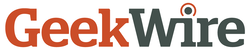 GeekWire logo in orange and dark gray with a small circular accent above the “i”