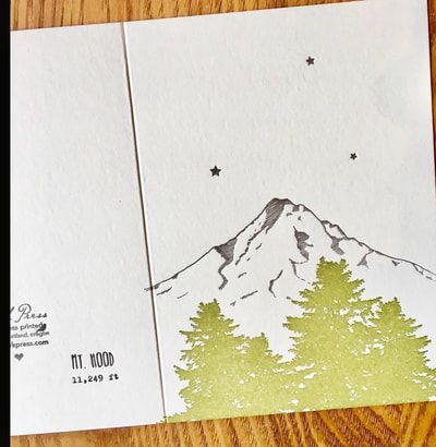 Mthood at Sip and Ship with lark press cards