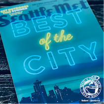 Blue cover or poster reading “BEST of the CITY” with a city skyline at the bottom.