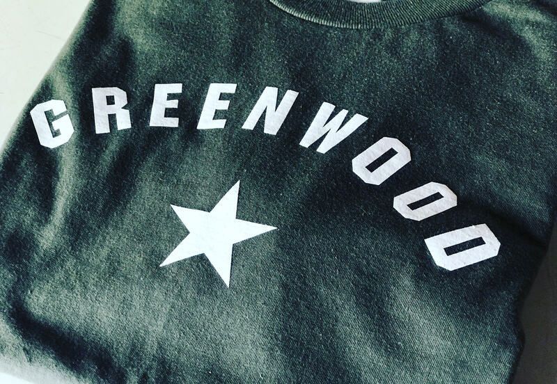 Dark green shirt with white 
