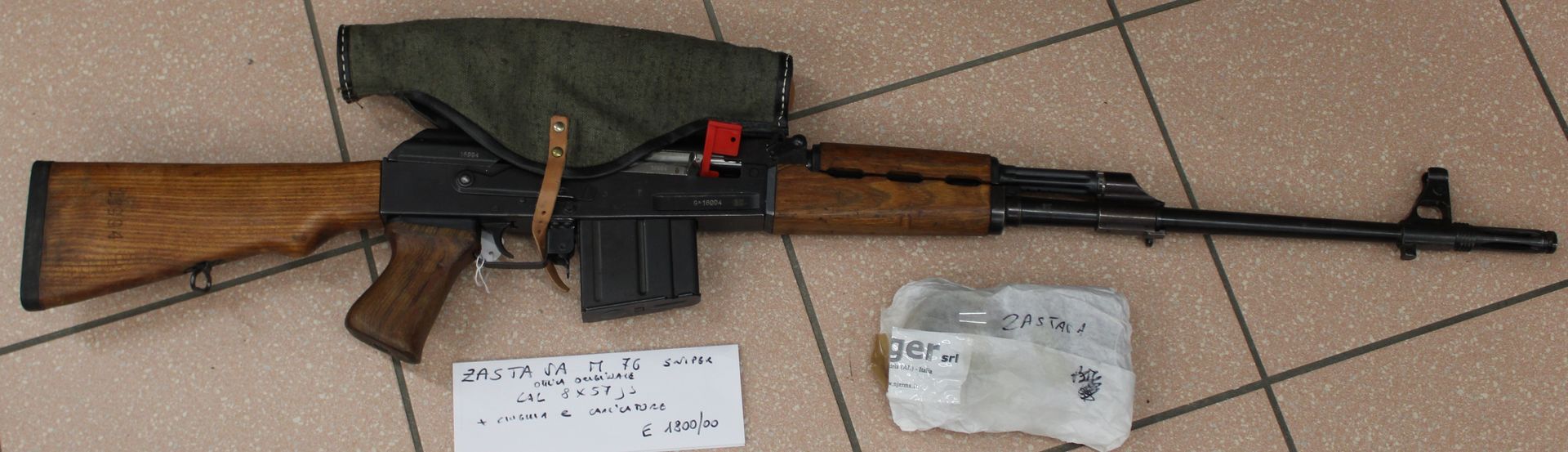 Zastava M76 Sniper con ottica originale calibro 8x57JS con cinghia e caricatore.
Prezzo di 1800,00€
