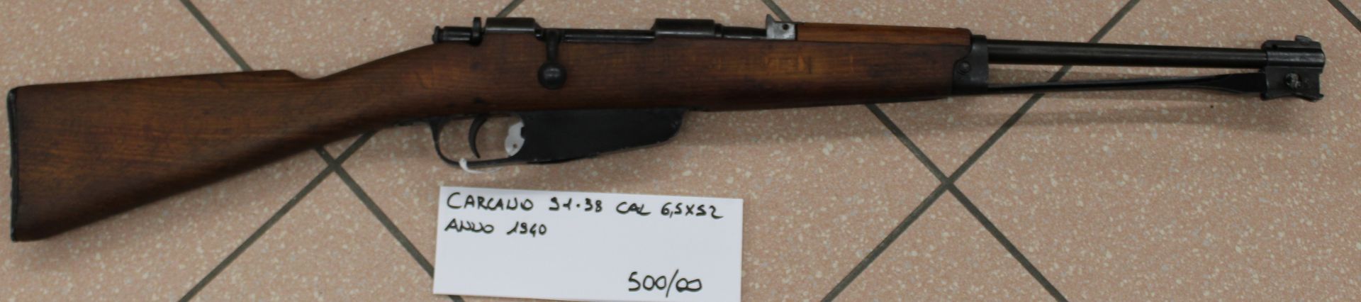 Carabina otturatore girevole Carcano 91/38 calibro 6.5x52 anno 1940.
Prezzo di 500,00€