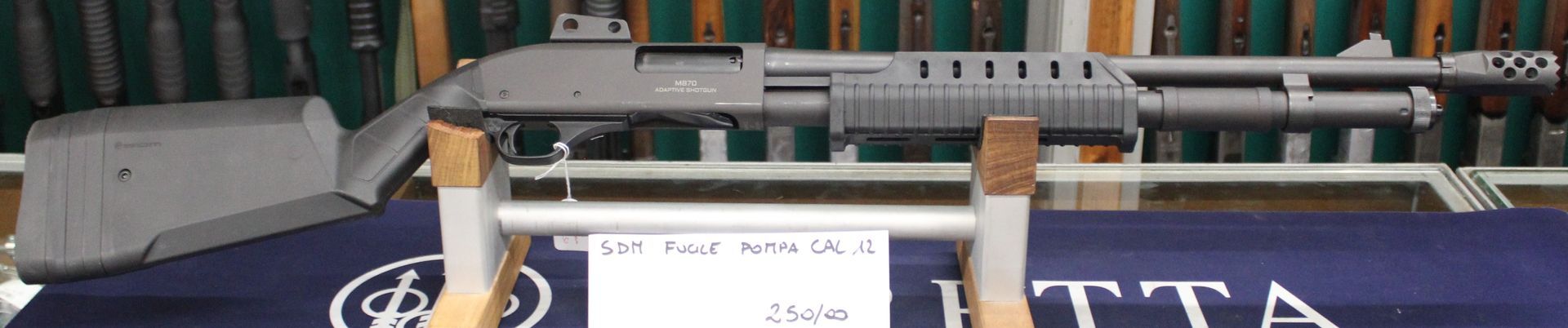 Fucile a pompa SDM calibro 12.
Prezzo di 250,00€