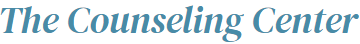 The Counseling Center logo in blue italic text on a white background