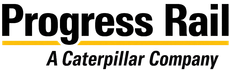 O logotipo da progress rail é uma empresa caterpillar.