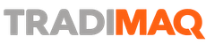 Um logotipo para tradimaq é mostrado em um fundo branco