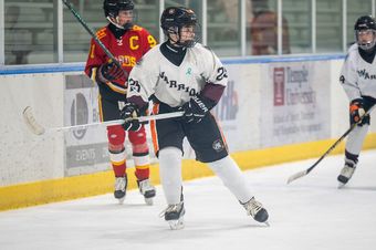 Henderson Warriors skater in the white away jersey