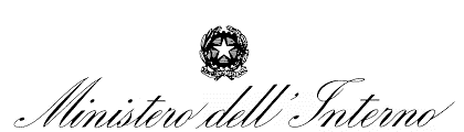 Logo del Ministero dell'Interno italiano: stemma sopra il testo corsivo stilizzato 