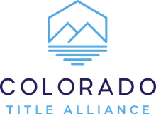 The logo for the colorado title alliance shows a mountain and a house.