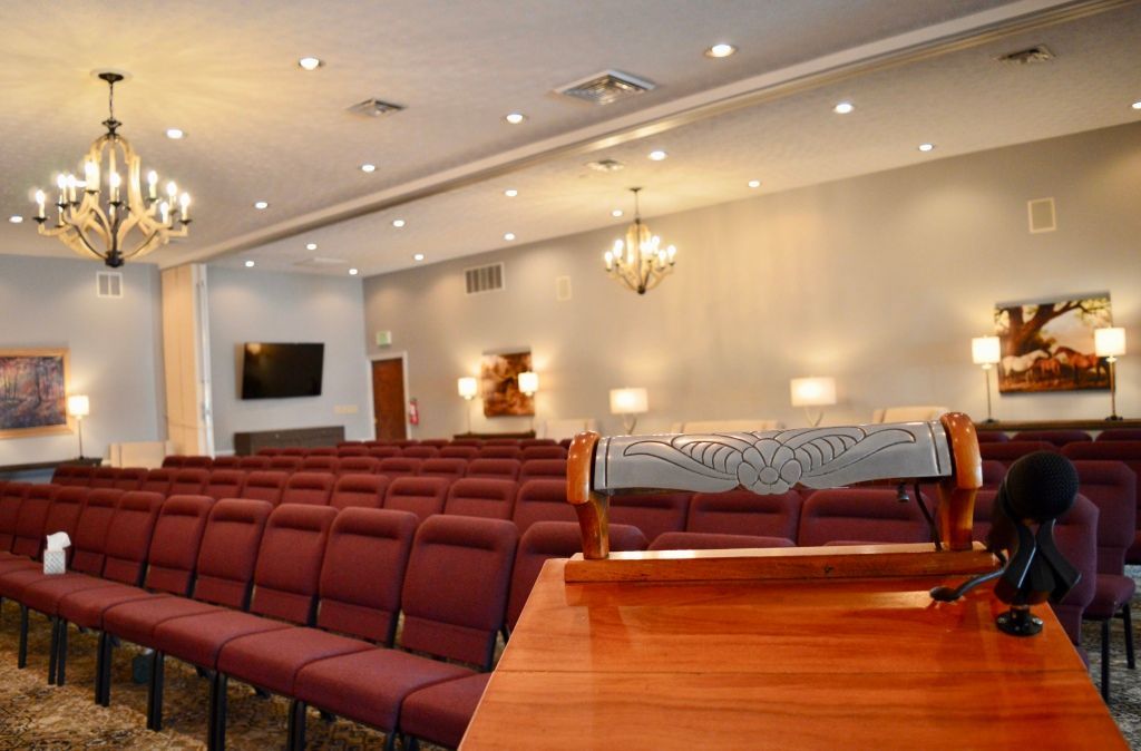 Chapel Interior view of Eric MD Bell Funeral Home & Cremation Services in Pittsboro, IN.