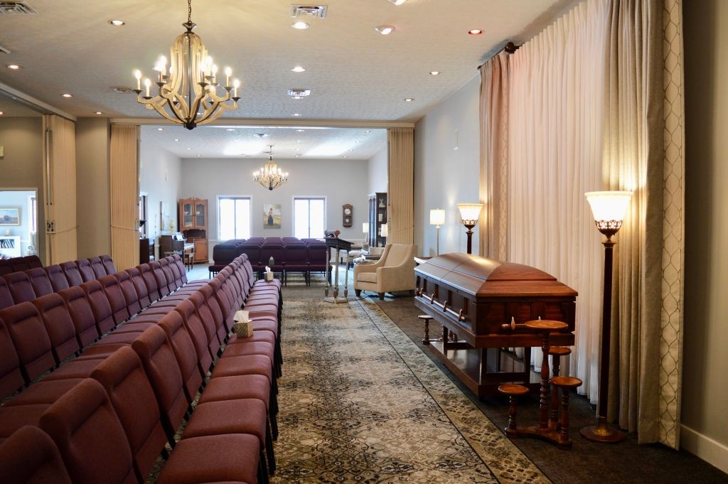 Viewing area at Eric MD Bell Funeral Home & Cremation Services in Pittsboro, IN.