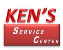 Ken’s Service Center logo in red italic text on a red rectangular sign