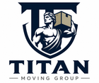 TITAN Moving Group logo with a classical statue holding a box