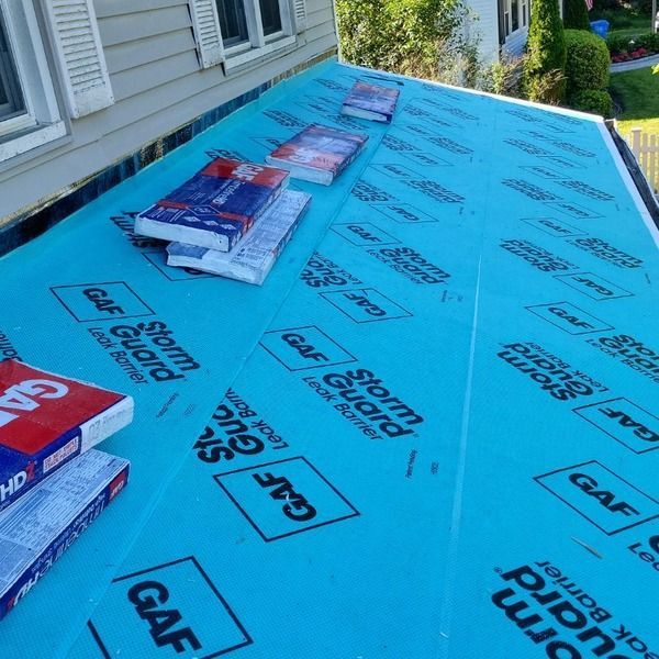 GAF Storm Guard on a roof without shingles 