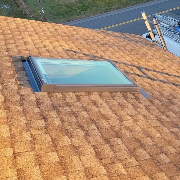 New flush-mounted skylight after replacement