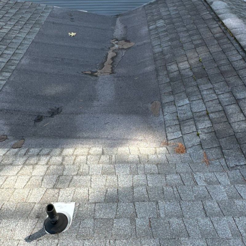 failing rubber roofing