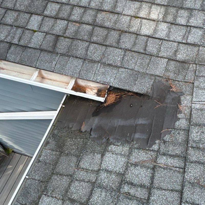 deteriorating patch on a roof