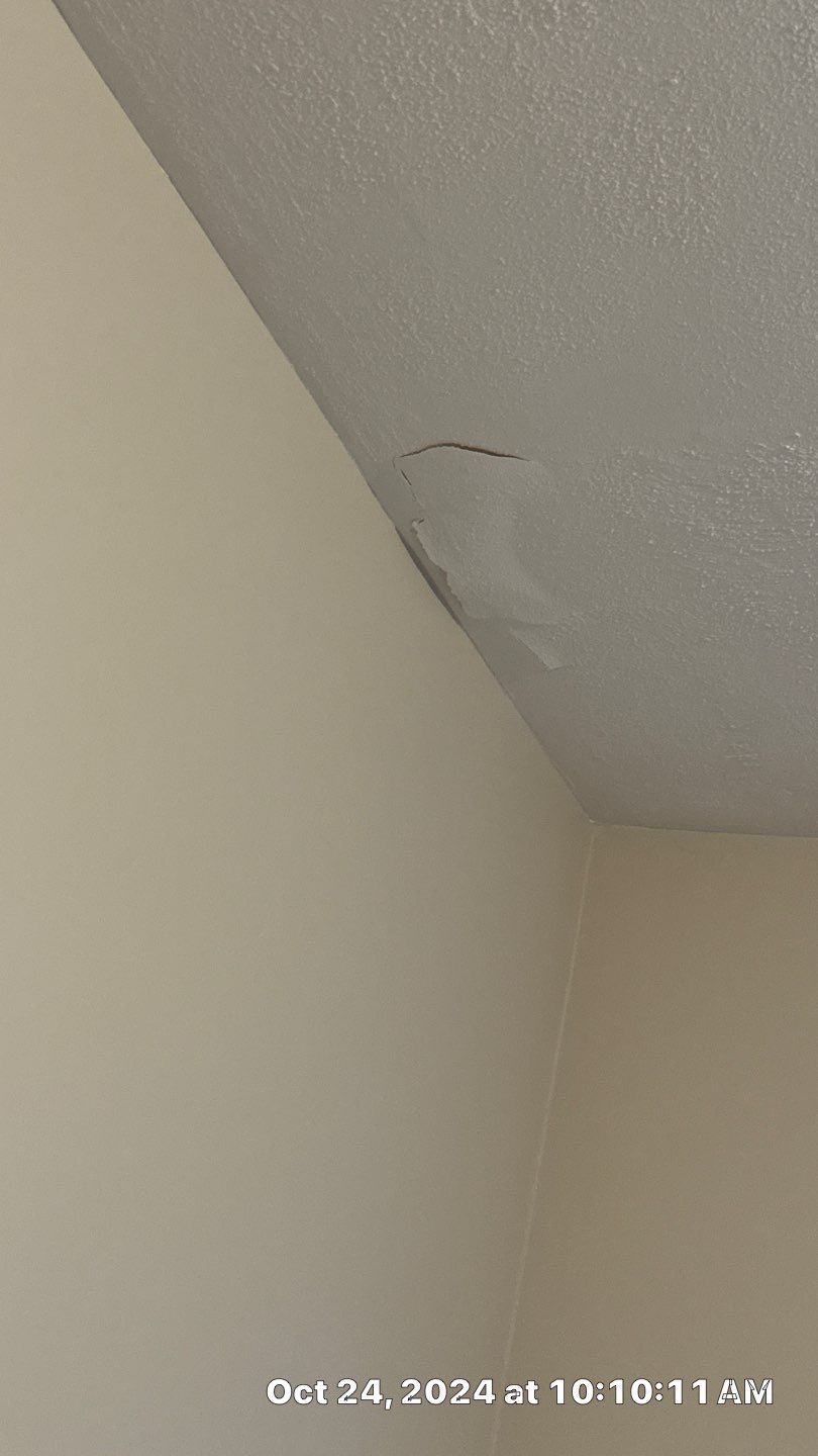 Interior ceiling with water stains.