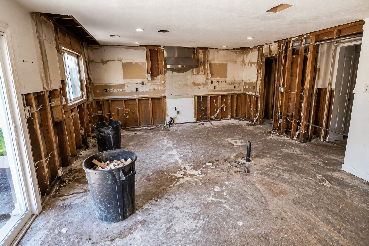 Kitchen demolition in progress