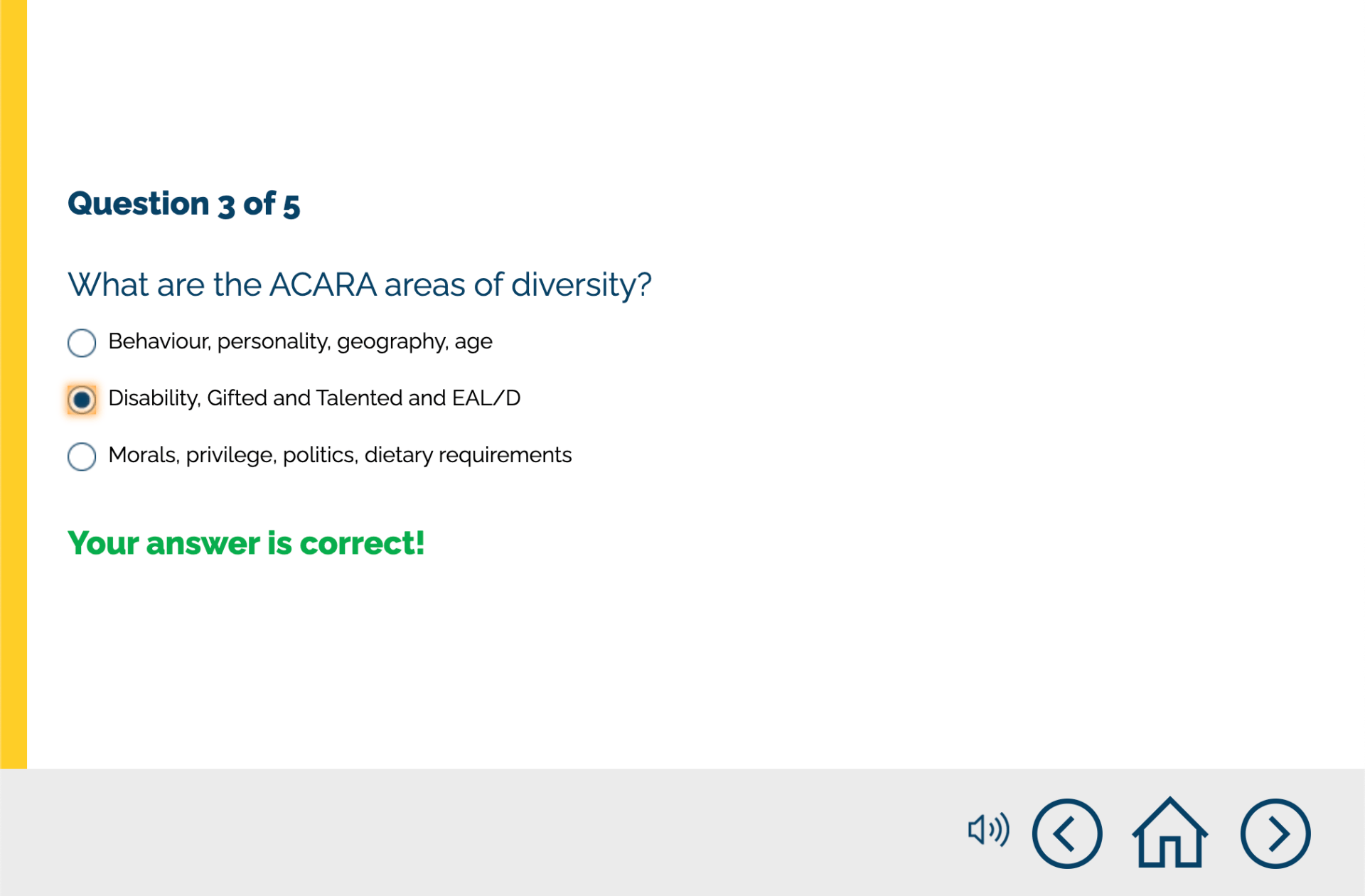 A computer screen shows a question about what are the areas of chords.