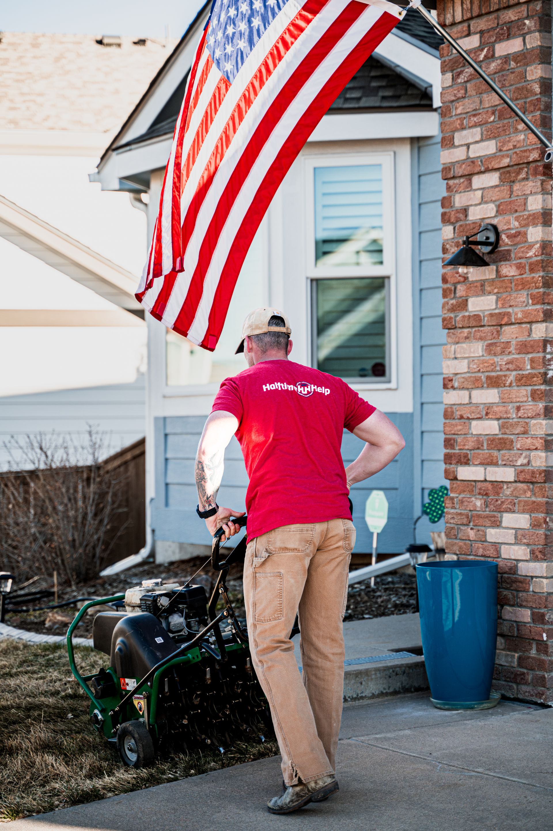 Halftime Help student-athlete lawn care crew serving south Denver metro homeowners